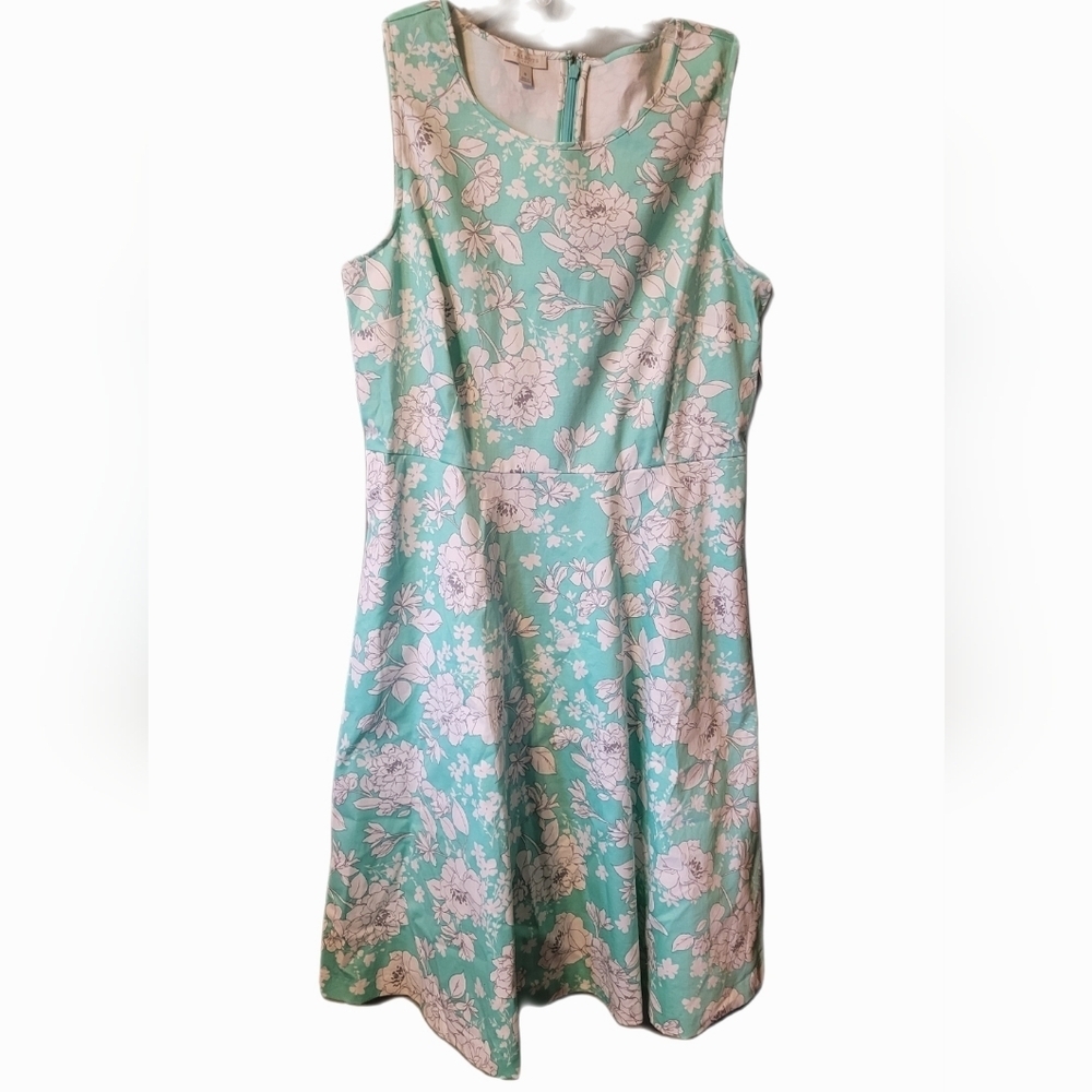 Talbots Dress Floral Mint Green Midi Size 8 NWT Soft Girl Cottage Core Clean